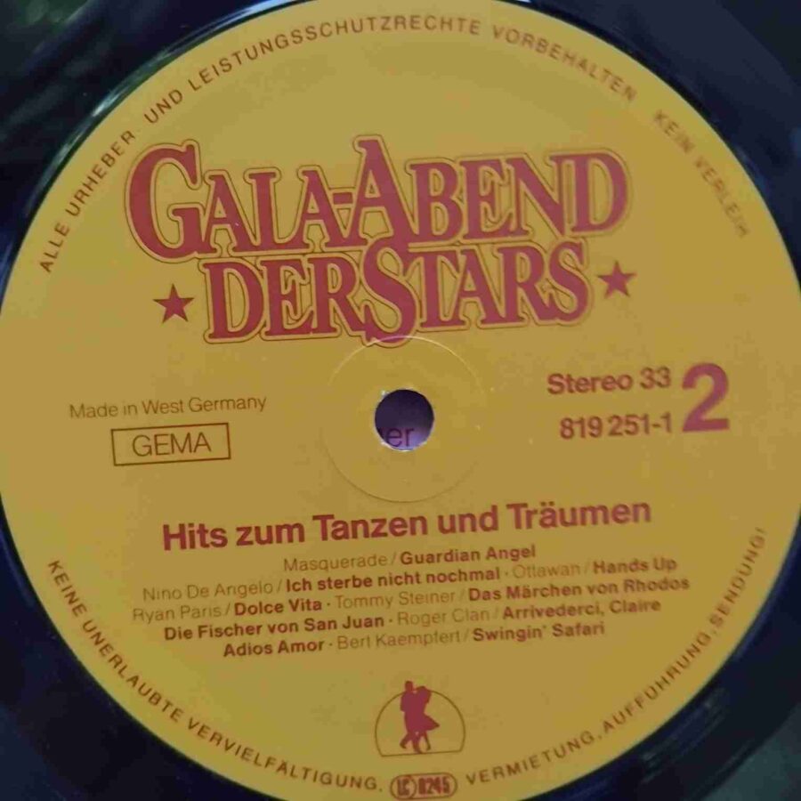 Gala-Abend Der Stars (Hits Zum Tanzen Und Träumen) SKU6 (1) Gala-Abend Der Stars - ABBA, Nino De Angelo, Fancy, Elton John - Disc VINIL LP VG+