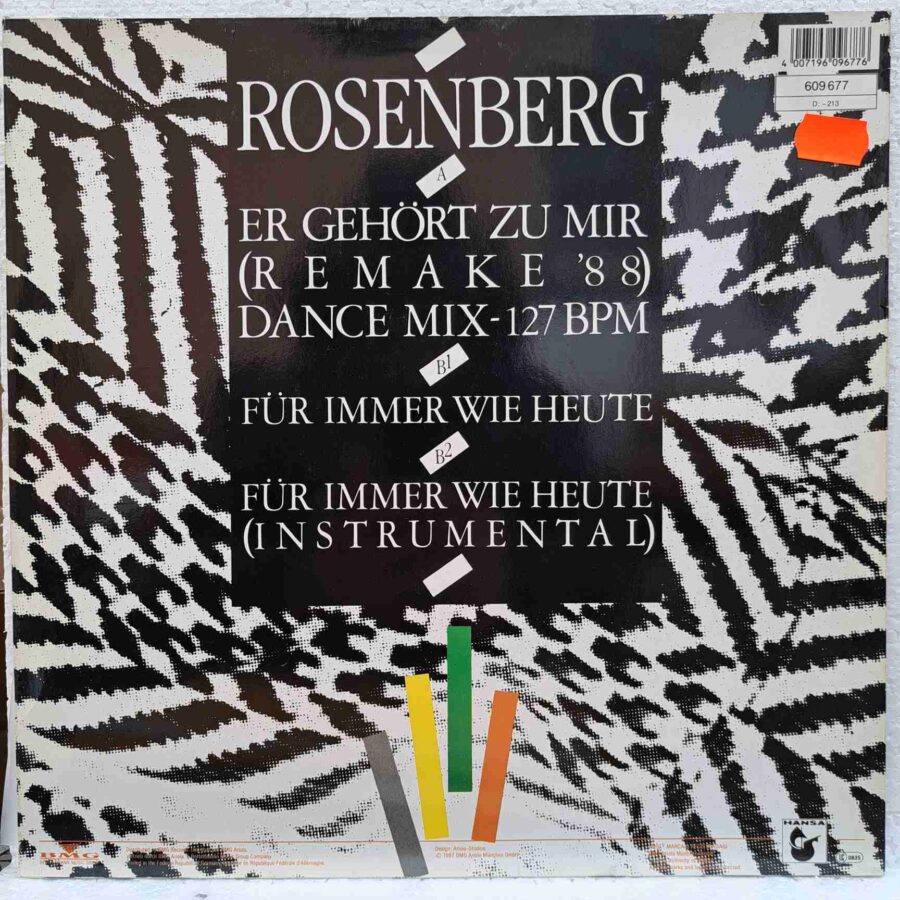 Rosenberg – Er Gehört Zu Mir - Remake '88 SKU10 (3) Rosenberg – Er Gehört Zu Mir - Remake '88 - Disc VINIL MAXI 45 RPM