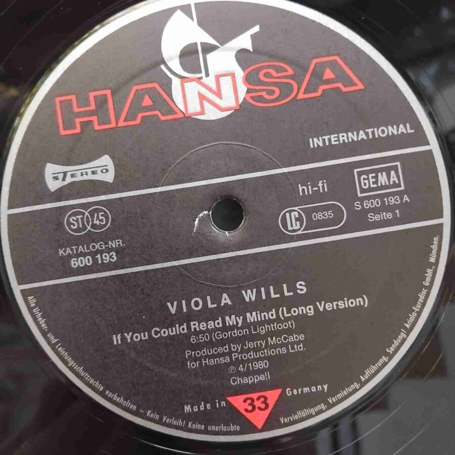 Viola Wills – If You Could Read My Mind SKU6 (1) Viola Wills – If You Could Read My Mind - Disc VINIL MAXI 45 RPM VG+